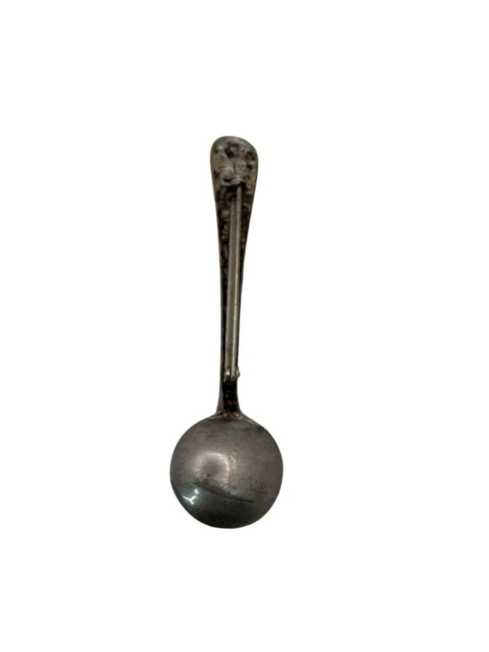 Steiff Repousse Rose Sterling Silver Spoon Floral Pattern Brooch 4.71g 3" Ladle - Picture 7 of 11